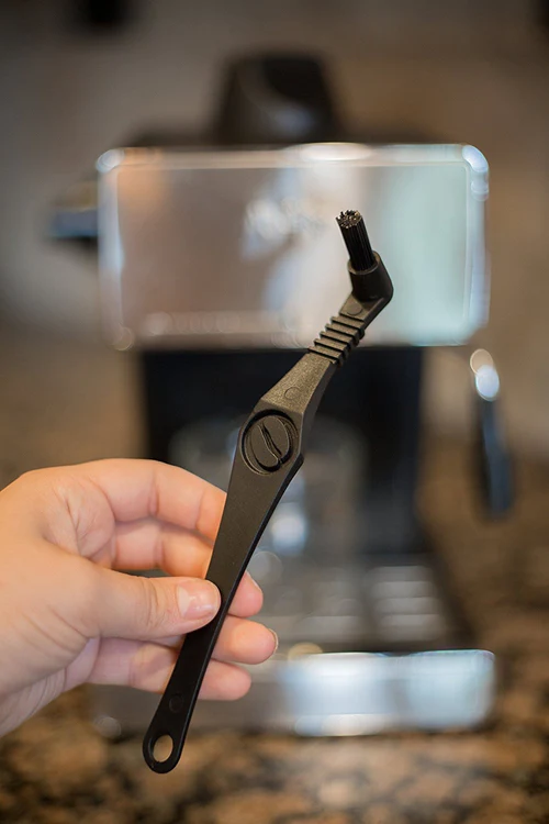 Horse and Harpy Crema Pro Machine Brush with soft bristles for gentle cleaning and detailing.